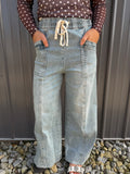 WIDE LEG ELASTIC WAIST PANTS