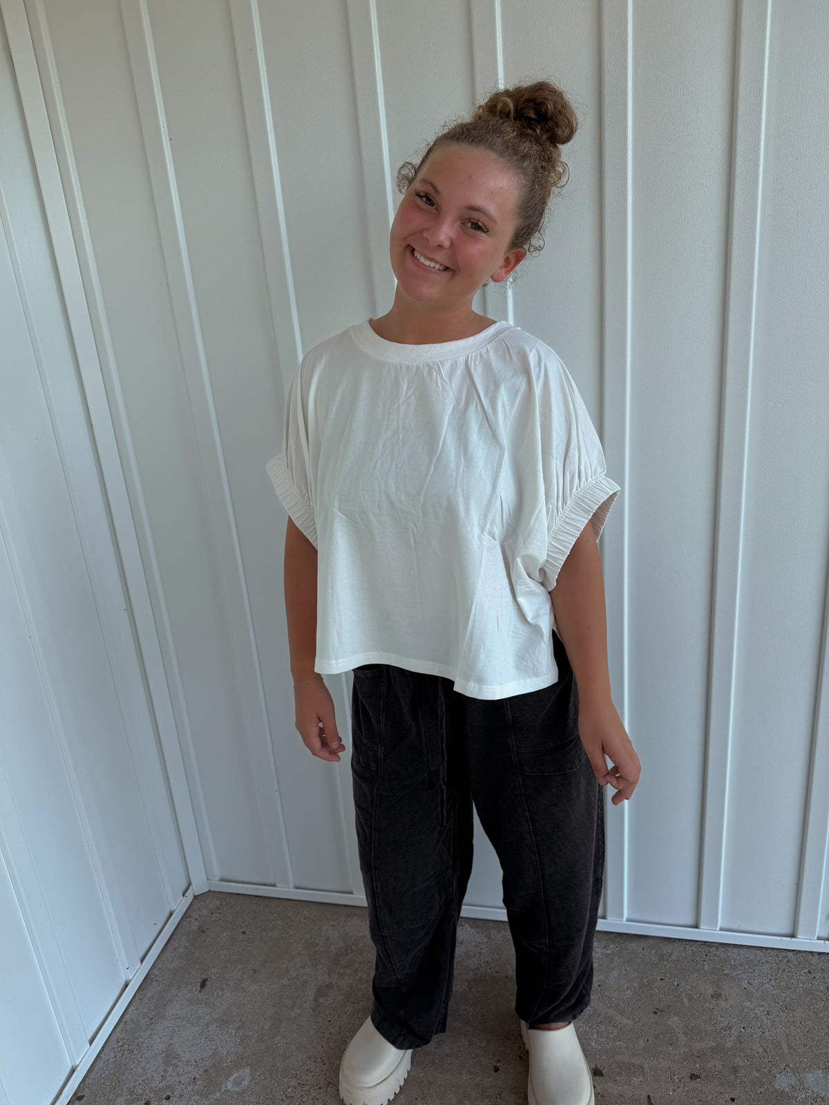 Oversized Elastic Cuff Top