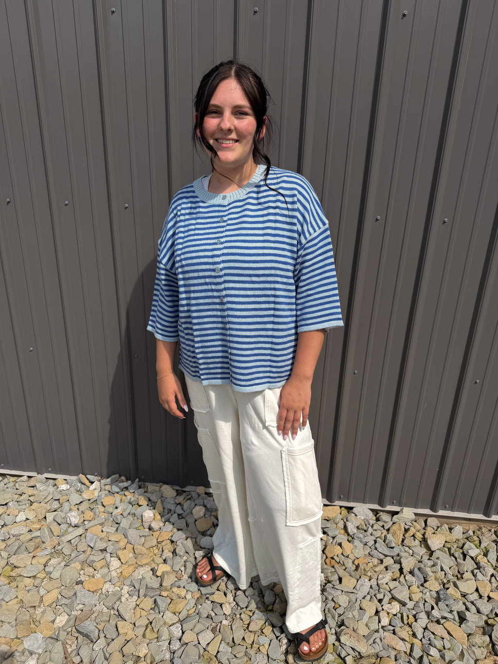 Cream Wide Leg Cargo Pants