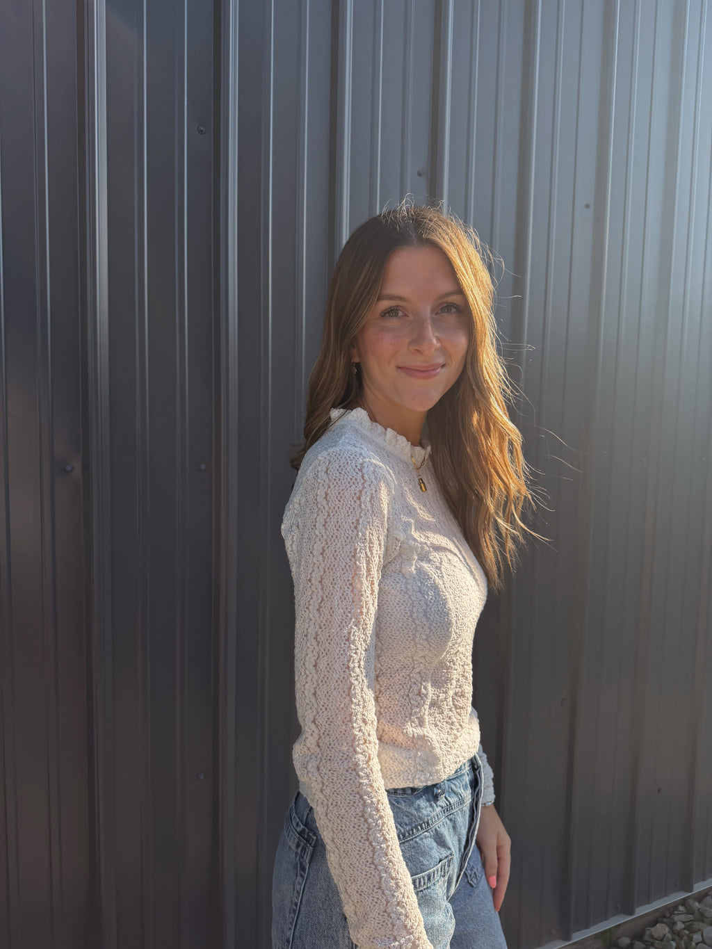 TEXTURED LONG SLEEVE TOP