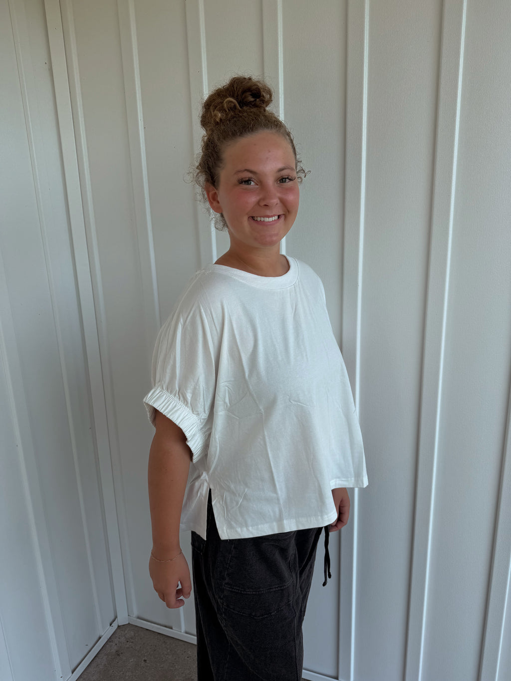Oversized Elastic Cuff Top