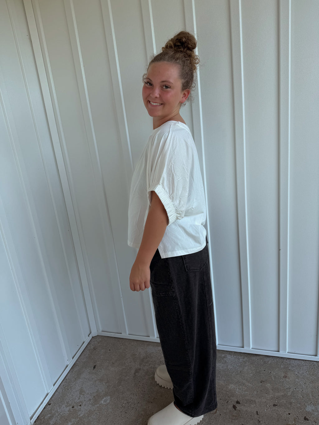 Oversized Elastic Cuff Top