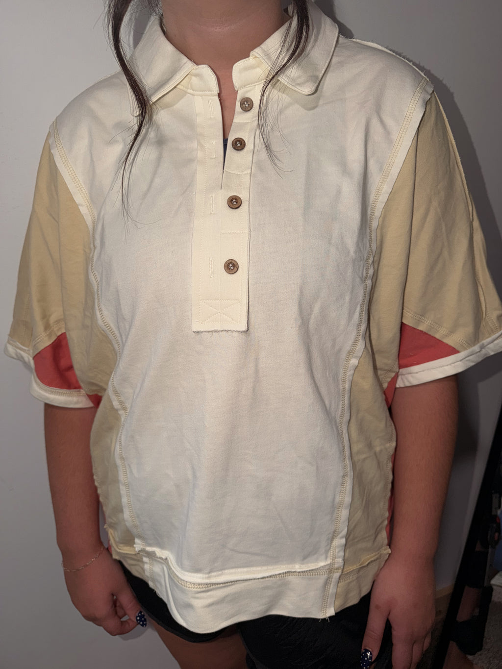 Oversized Color Block Top